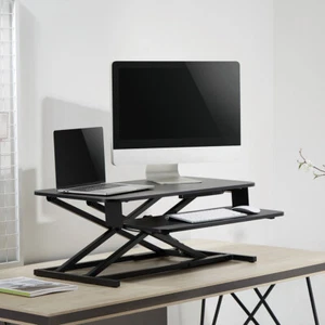 Höhenverstellbarer Schreibtischaufsatz, 800 x 400 mm, schwarz, Tragkraft: 15kg - Bild 1 von 4