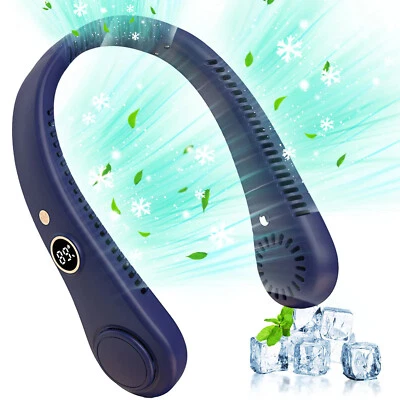 USB Portable Hanging Neck Fan Cooling Air Cooler Little Electric Air Conditioner - Image 1 of 4