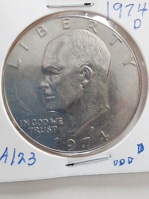 1974-D Eisenhower Dollar Error On Reverse Islands Misalined Under Florida - Image 1 of 3