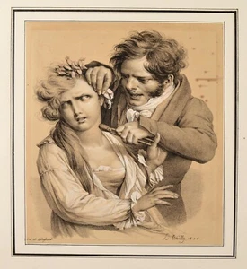 Boilly Les Papillotes Lithography Delpech 1824 Papilotte Lockenwickler Friseur - Picture 1 of 6