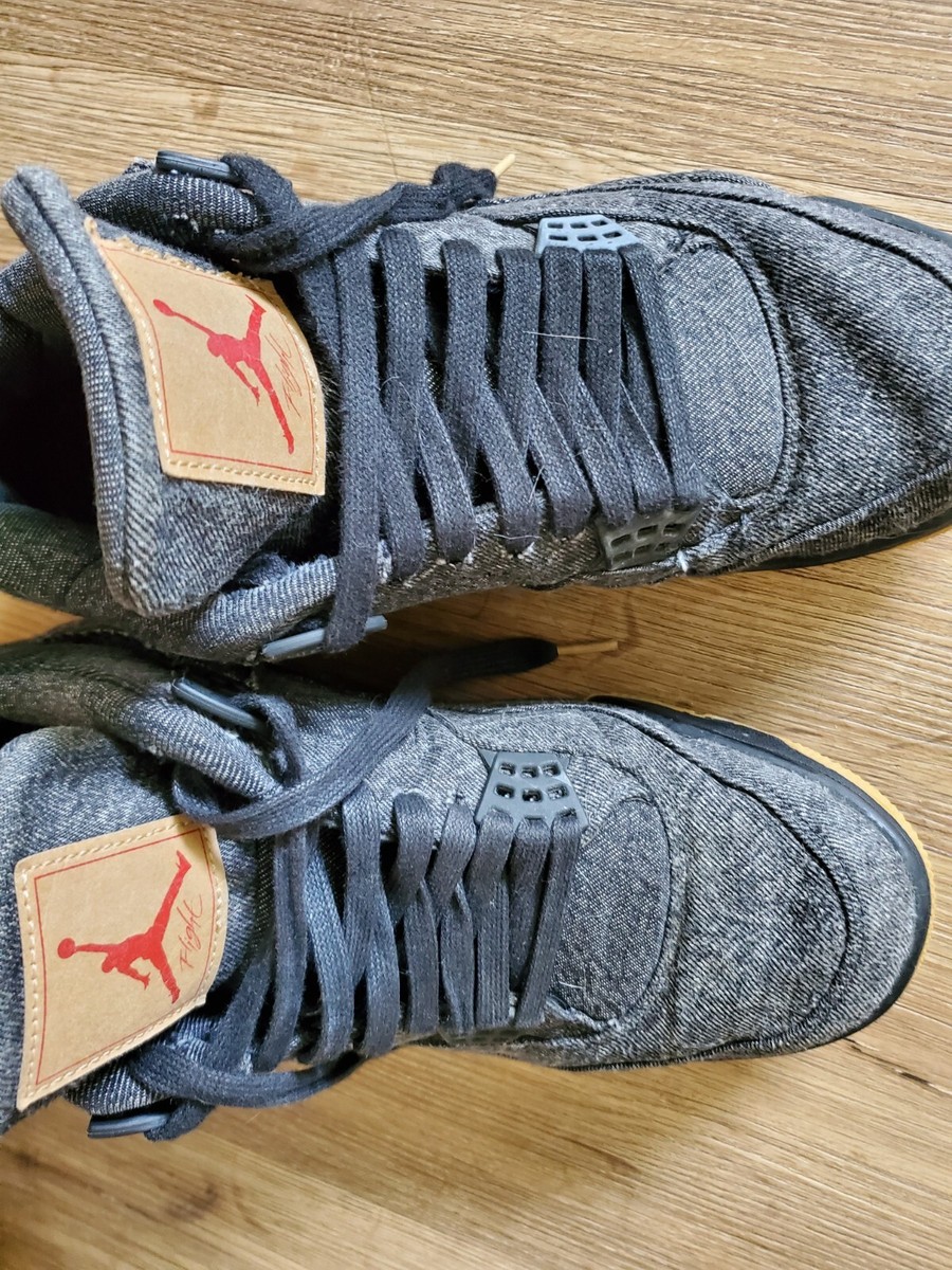 Levi's x Air Jordan 4 Retro Black Denim for Sale Levi's x Air Jordan 4 Retro Black Denim for Sale