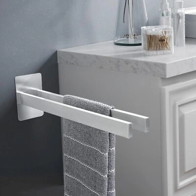 Portasciugamani autoadesivo senza foratura Argento 40CM in acciaio inox - Immagine 1 di 4