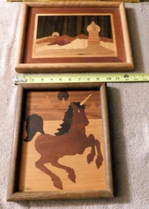 Alaska Russian Orthodox Church Marquetry Wood Inlay Art Unicorn FRAMED Wall Art - Picture 1 of 12