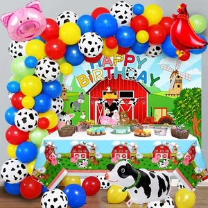 91Pcs Farm Animals Party Decorations Supplies Farm Barn Animal BackdropFarmhouse - Picture 1 of 8