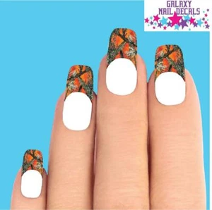 Waterslide Nail Decals Tips - Set of 10 Orange Mossy Oak Realtree Camo - Picture 1 of 1