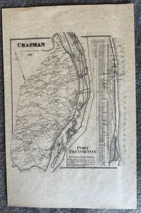 Port Trevorton Chapman Independence, Pa 1868  Map with Homeowners Names Shown - Picture 1 of 2