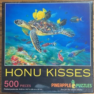 Pineapple Puzzles ~ "Honu Kisses" ~ 500 Piece Jigsaw Puzzle ~ Brand New ~ Sealed - Picture 1 of 6
