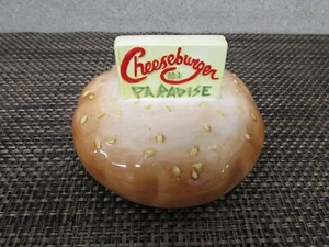 VINTAGE 1999 LOTUS JIMMY BUFFET CHEESEBURGER IN PARADISE CERAMIC COOKIE JAR LID - Picture 1 of 4