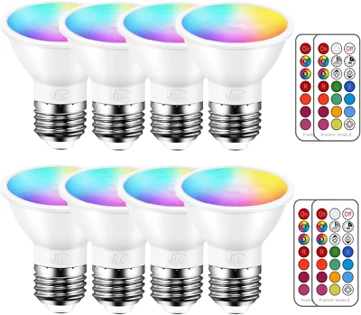 Par16 LED Light Bulbs 40 Watt Equivalent Color Changing E26 Screw Beam Angel 45° - Image 1 of 4