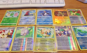 10 POKEMON Holofoil Cards Different GERMAN Series GOOD condition - Picture 1 of 3