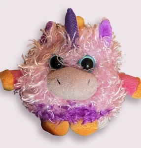 Unicorn Plushie (Purple-Pink) Round Whoorah Friends Stuffed Toy Plush 5" - Picture 1 of 8