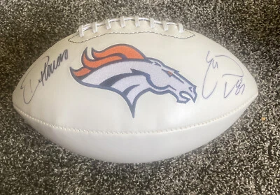 Demaryius Thomas @ ERIC DECKER DUAL Autographed  Broncos Logo Football JSA COA - Image 1 of 4