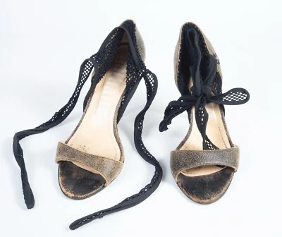 Galliano Size 37 Heels Vintage Brown Leather Pumps V - Image 1 of 4