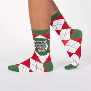 Deck the Paws Argyle Women's Crew Socks Size 9-11 Sock It To Me Pet Fashion New - Picture 1 of 2
