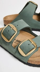 Birkenstock Arizona Big Buckle Women's Leather Sandal - Surf Green Size 6-6.5 - Picture 1 of 4