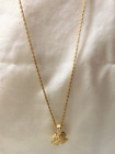 Beautiful Vintage Gold Tone Chain W/Crystal Studded Gold Tone Dainty Bow