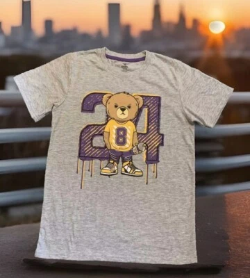 Camiseta Kobe Bryant L.A.Lakers #24 Oso de Peluche S10PE Talla Niños 16/18 Gris Nueva con Etiquetas Foto 1 de 4