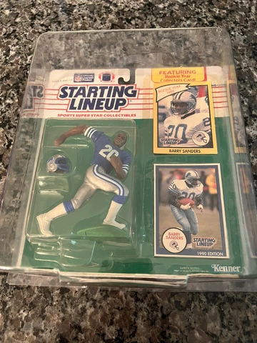 1990 Barry Sanders Rookie Factory Sealed Starting Line Up In Plastic Shell Cover