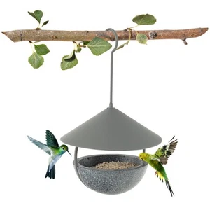 Metal Bird Feeder Bath for Outdoors Hanging w/ Water Bowl & Resin Dome - Picture 1 of 10