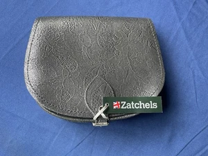 Zatchels Black And Silver Embossed Saddle Bag. - Picture 1 of 5
