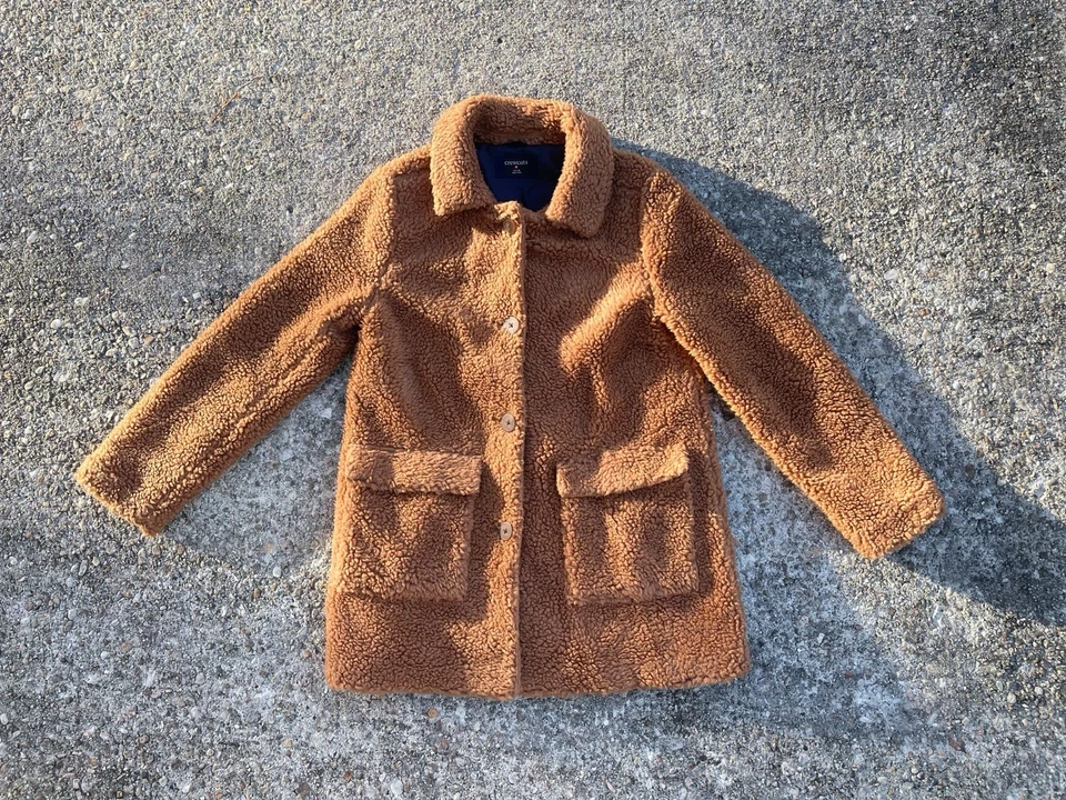 Abrigo de peluche Sherpa Crewcuts - Talla XL - Marrón camel - Excelente estado Foto 1 de 4