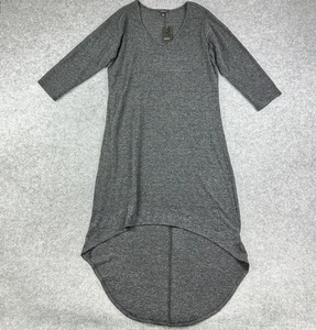 Torrid Hi Lo Midi Dress Womens 1X Charcoal Gray Stretch Sweater Knit Goth NEW - Picture 1 of 14