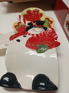 2008 Fitz and Floyd Macy’s Exclusive Sugar Coated Christmas Snowman Spoon Rest - Bild 1 von 7