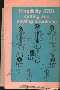 8781 Vintage Simplicity SEWING Pattern Misses 1960s Casual Dress UNCUT 10 OOP - Picture 1 of 1