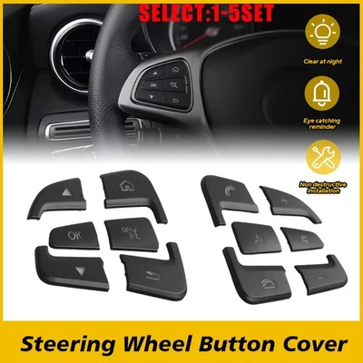 Cubierta de botón de volante negra para Mercedes Benz A B C GLA GLS GLE CLS 12-60X Foto 1 de 2