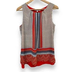 ROSE & OLIVE Damen S ärmellos Lagenlook Blumen Paisley Boho Tank Bluse Top rot - Bild 1 von 6