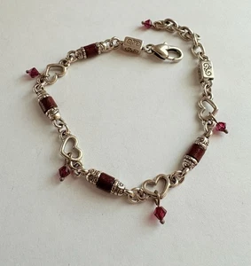 Brazalete Brighton Heartsong and Hope Cristal Rojo Tono Plata - Imagen 1 de 5