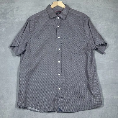 UNTUCKit Shirt Mens XL Blue Ora Cadalso Short Sleeve Slim Fit Linen Patterned - Image 1 of 4