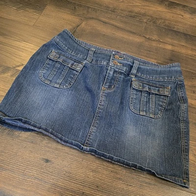 Mini Microfalda Denim GLO Jeans Y2K Mujer Junior Talla 13 Cintura 34 Elastizada Boho Foto 1 de 4