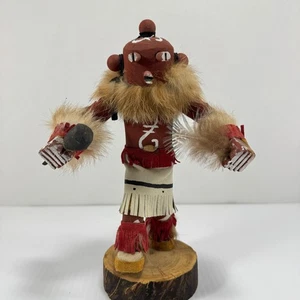 Muñeca Kachina estilo Mudhead hecha a mano figura de madera bailarina decoración del suroeste - Imagen 1 de 14