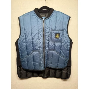 VINTAGE RefrigiWear Vest Mens XL Blue Insulated Full Zip Work Made in USA - Picture 1 of 5