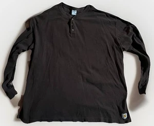 Carhartt Waffle Knit Long Sleeve Henley Tee Brown Men’s XL Henley - Picture 1 of 6