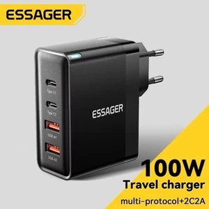 Essager 100W USB C Chargeur Rapide GaN 4 Ports PD QC Adaptateur iPhone Ordinateur Portable - Photo 1 sur 7