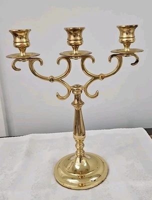 Candelabro vintage Baldwin de latón macizo 3 11" • Hecho en EE. UU. Foto 1 de 4