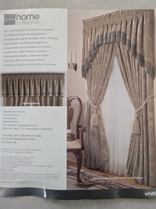 Jcpenney Home Whitfield Shaped Valance Sand Floral Jaquard Stripe 86x35 - Picture 1 of 7