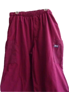 Cherokee Women's Scrub Pants XL Wine-Polyester Cotton Blend- - Picture 1 of 7