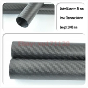 Roll Wrapped Carbon Fiber Tube 3K 84mm*80mm*1000mm Best Quality Matte Tube 84*80 - Picture 1 of 3