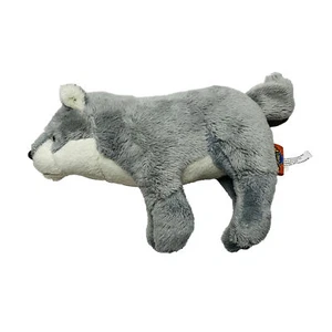 Juguete de peluche de lobo 6" gris peludo difuso - Imagen 1 de 5