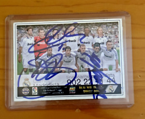 Iker Casillas, Fabio Cannavaro and V. Nistelrooy Hand Signed Real Madrid Card