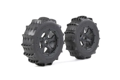 2pcs Schwarze Wüstenreifen Nabe Rad Für 1/5 Losi 5ive-t Rc Autoteile ROVAN LT - Bild 1 von 4