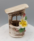 Vintage Porcelain Capodimonte Italy Flowered Wishing Well 4.5"