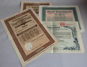 4 verschiedene Goldpfandbriefe 1925 bis 1929 (89744) - Picture 1 of 7