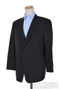 ARMANI COLLEZIONI Black Check 100% Wool Mens Blazer Sport Coat Jacket - 44 R - Picture 1 of 9
