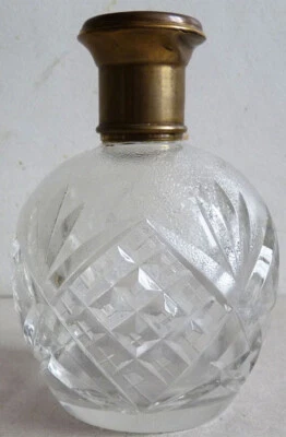 Flacon à parfum en cristal + émail enamel bottle Ancien vers 1910 - Photo 1/3
