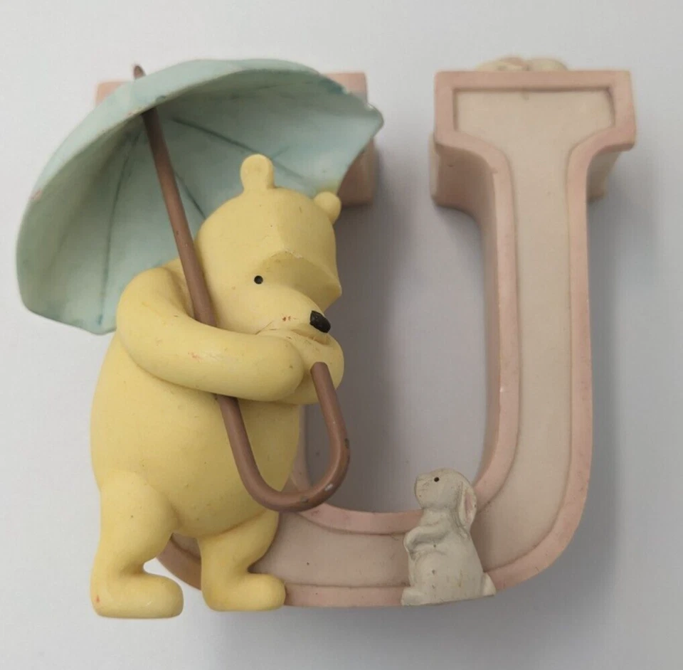 Disney Clásico Winnie The Pooh Colgante de Pared Rosa Letra 'U' Paraguas 3" Guardería Foto 1 de 4