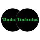 Slipmats Technics Noir Logo Vert 1 Paire